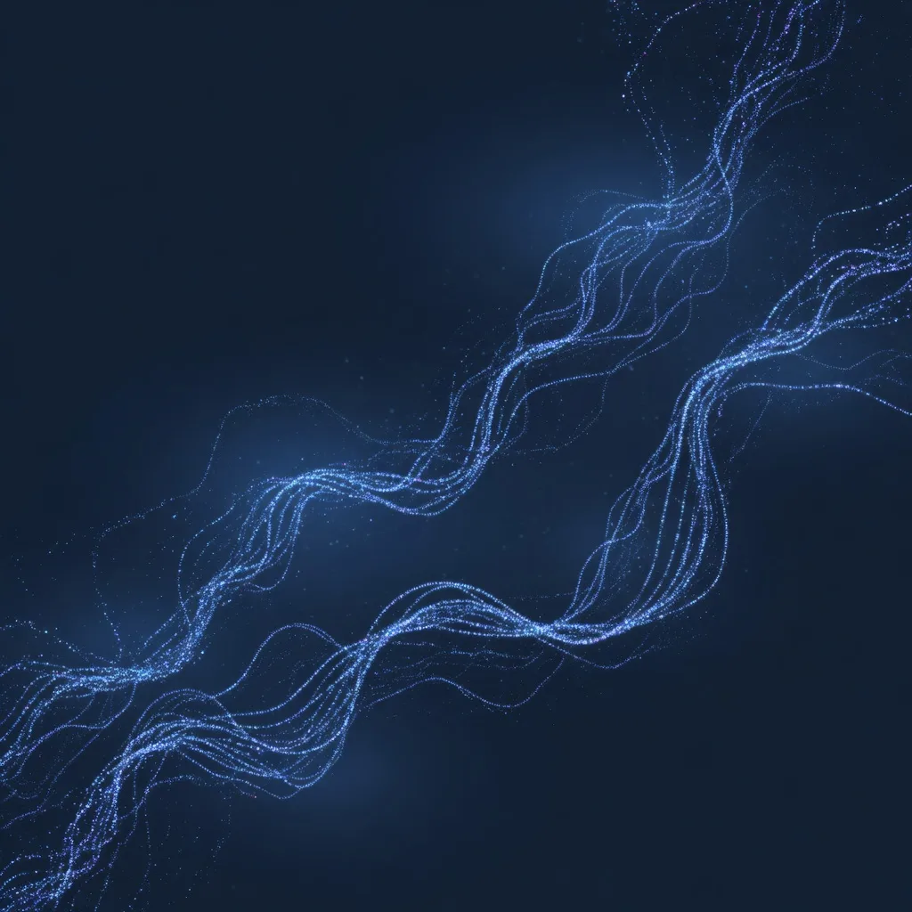 Elegant flowing particles (1:1)