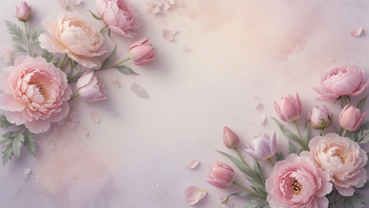 Soft Pink Peonies (16:9)