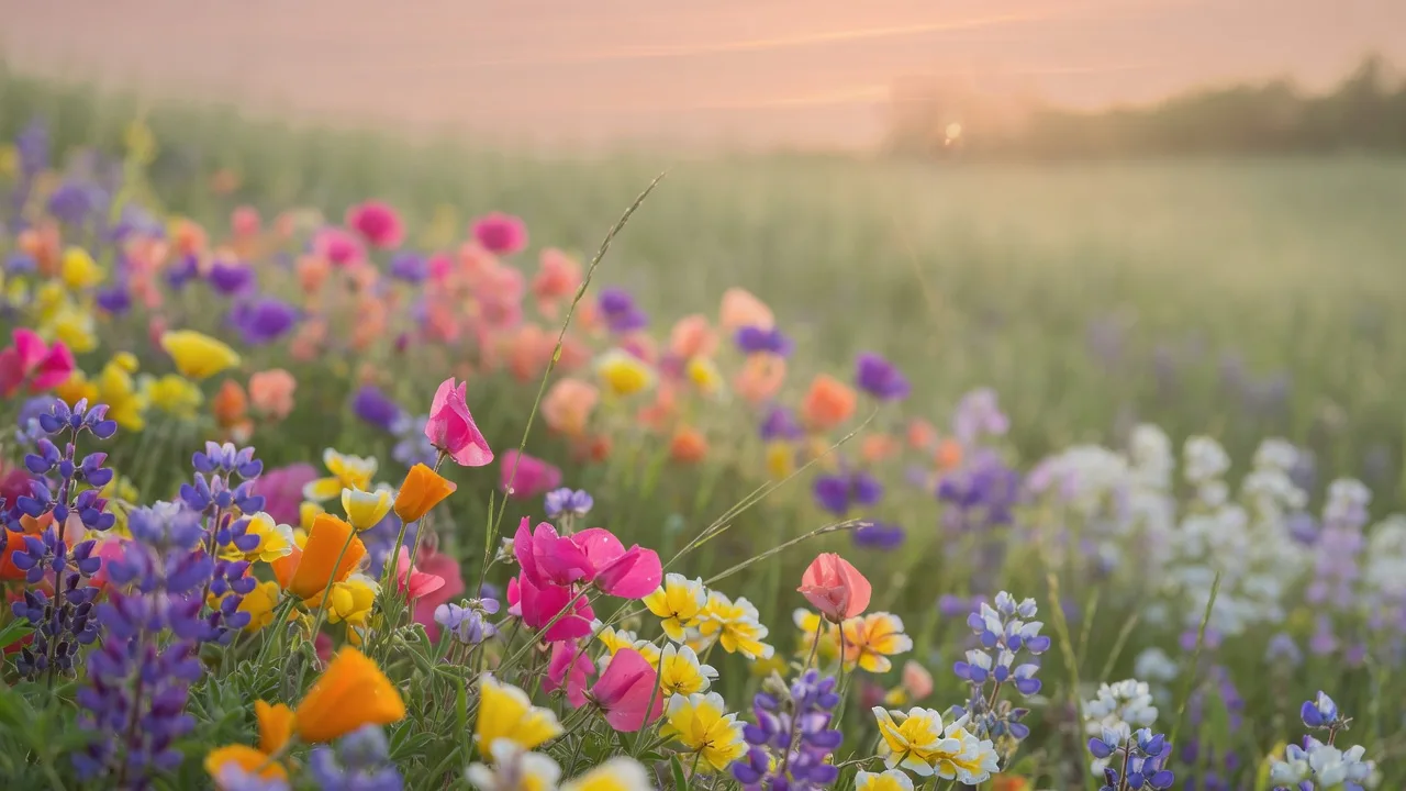 柔らかな野花畑 (16:9)
