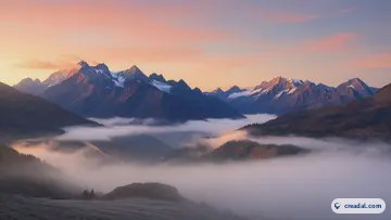朝焼けの山並み (16:9)