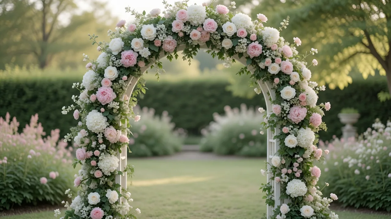 屋外の花のアーチ (16:9)
