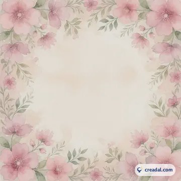 淡いピンクの花枠 (1:1)