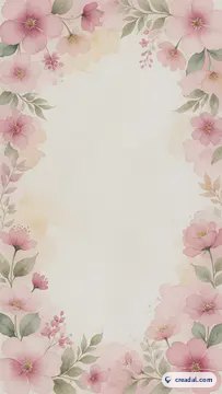 淡いピンクの花枠 (9:16)