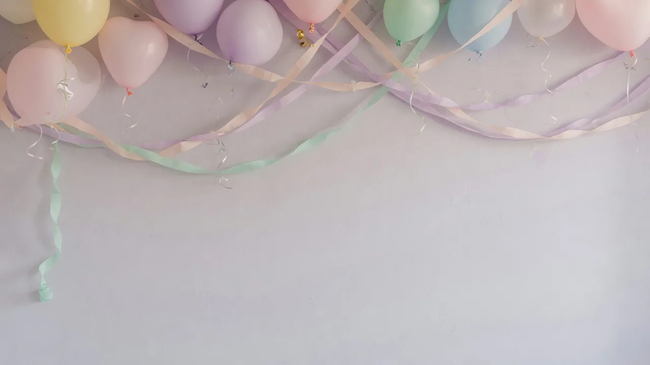 Ballons pastel d'anniversaire (16:9)
