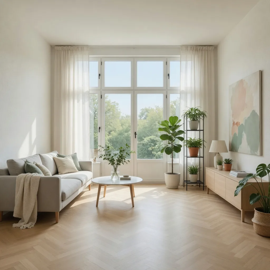 Sala escandinava iluminada (1:1)