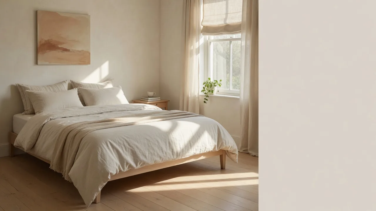 Dormitorio minimal acogedor (16:9)