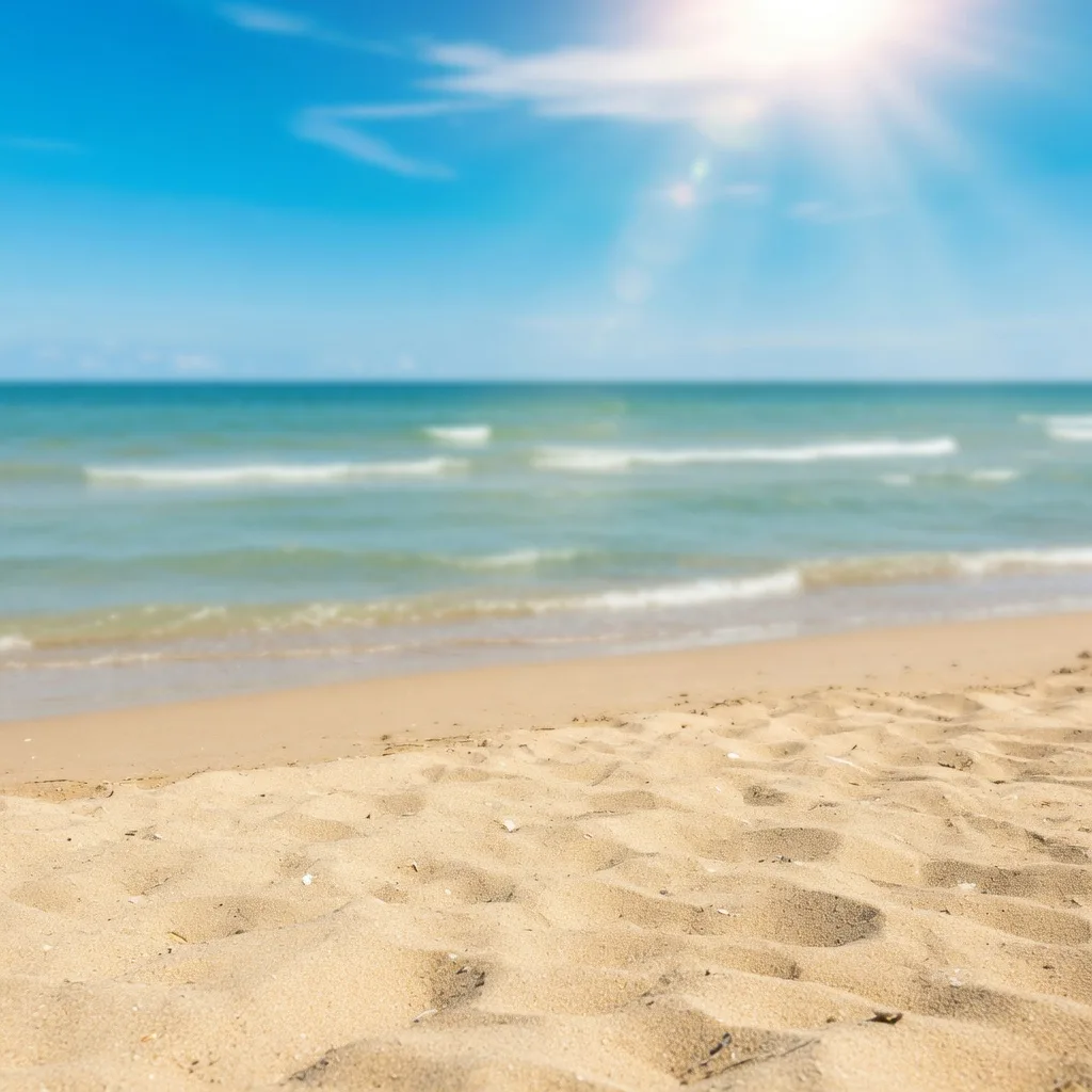 夏のビーチ背景 (1:1)