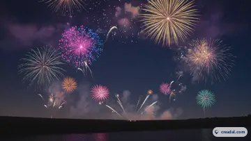 新年の夜空の花火 (16:9)