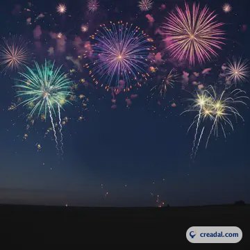 新年の夜空の花火 (1:1)
