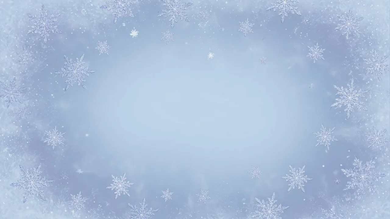 繊細に降る雪の結晶 (16:9)
