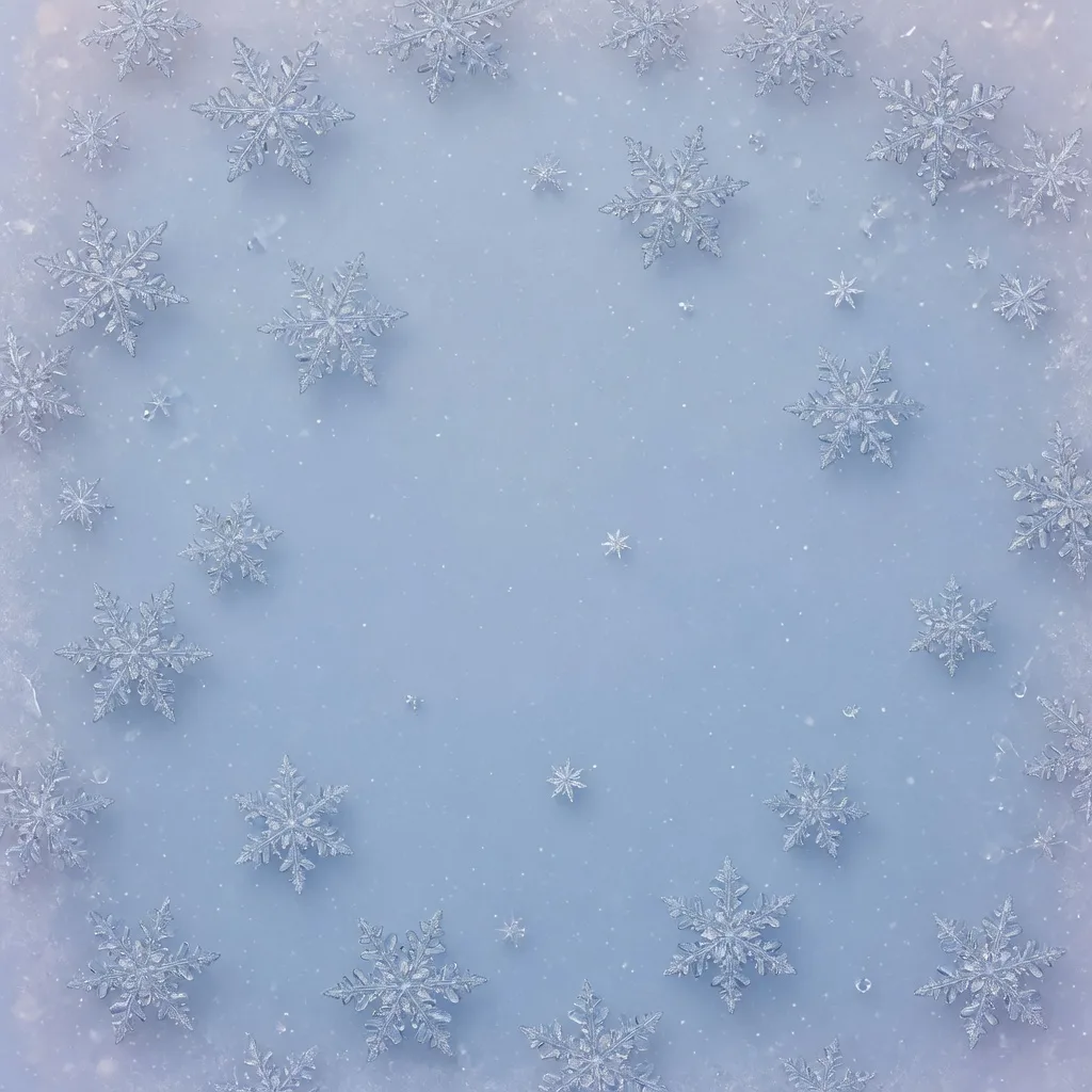 繊細に降る雪の結晶 (1:1)