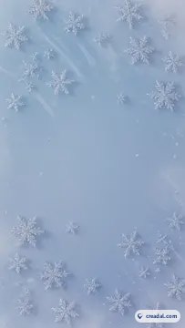 繊細に降る雪の結晶 (9:16)