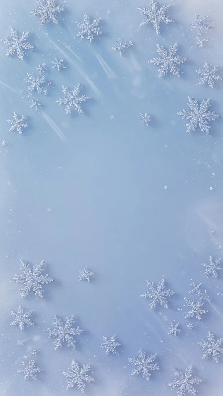 繊細に降る雪の結晶 (9:16)