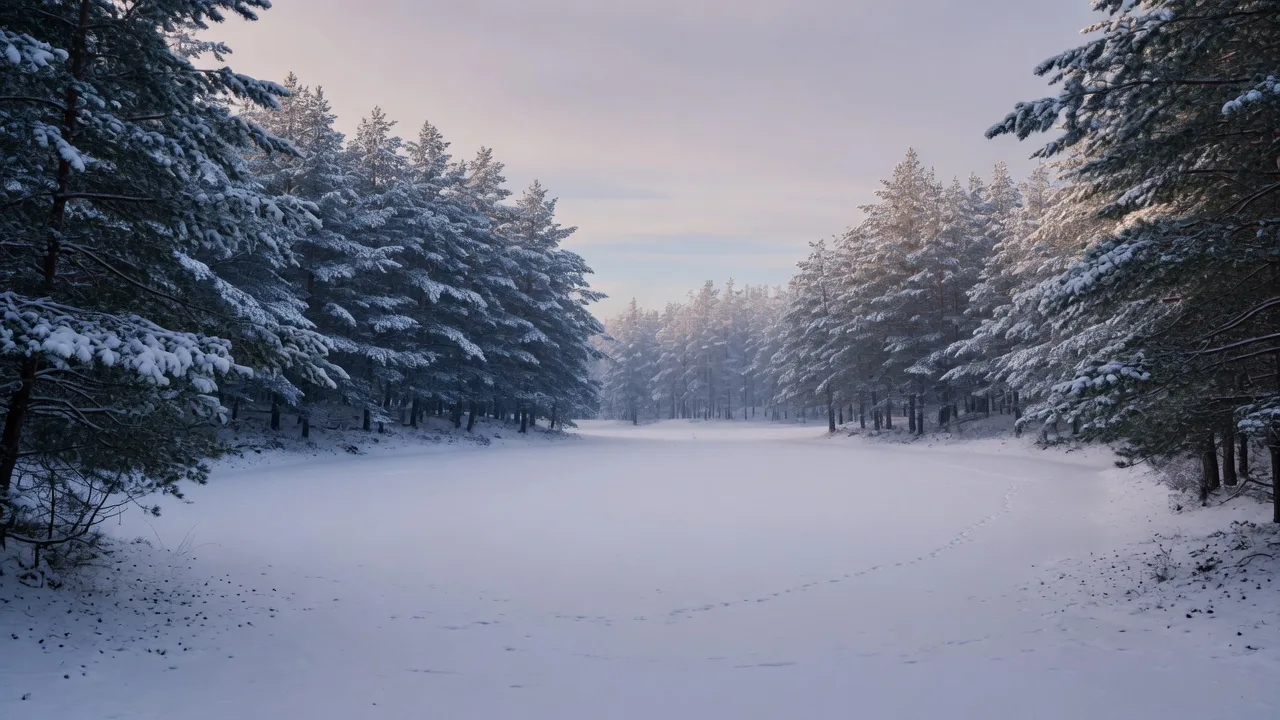 Snowy pine forest (16:9)