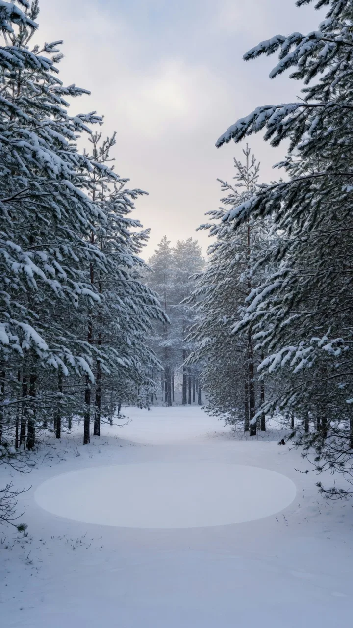 Snowy pine forest (9:16)