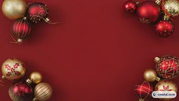 赤と金のクリスマスオーナメント (16:9)