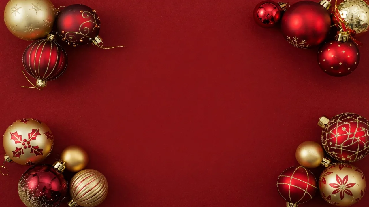 Rote Goldene Weihnachtskugeln (16:9)