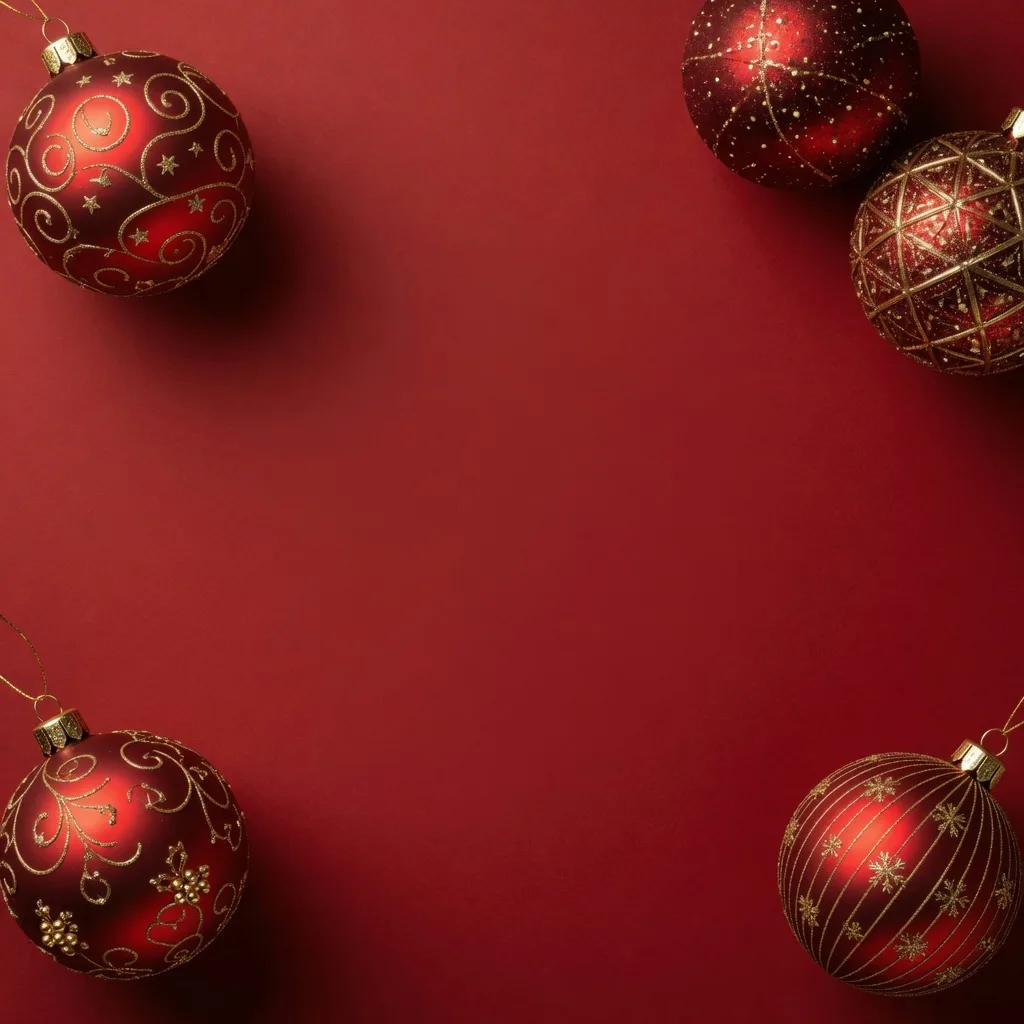 Rote Goldene Weihnachtskugeln (1:1)