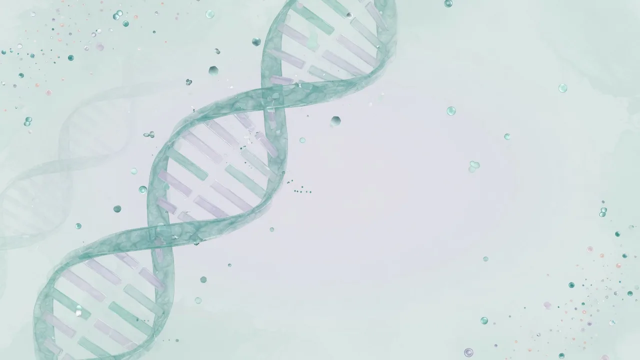 Hélice de DNA turquesa (16:9)