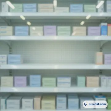 ぼかした薬局の棚 (1:1)