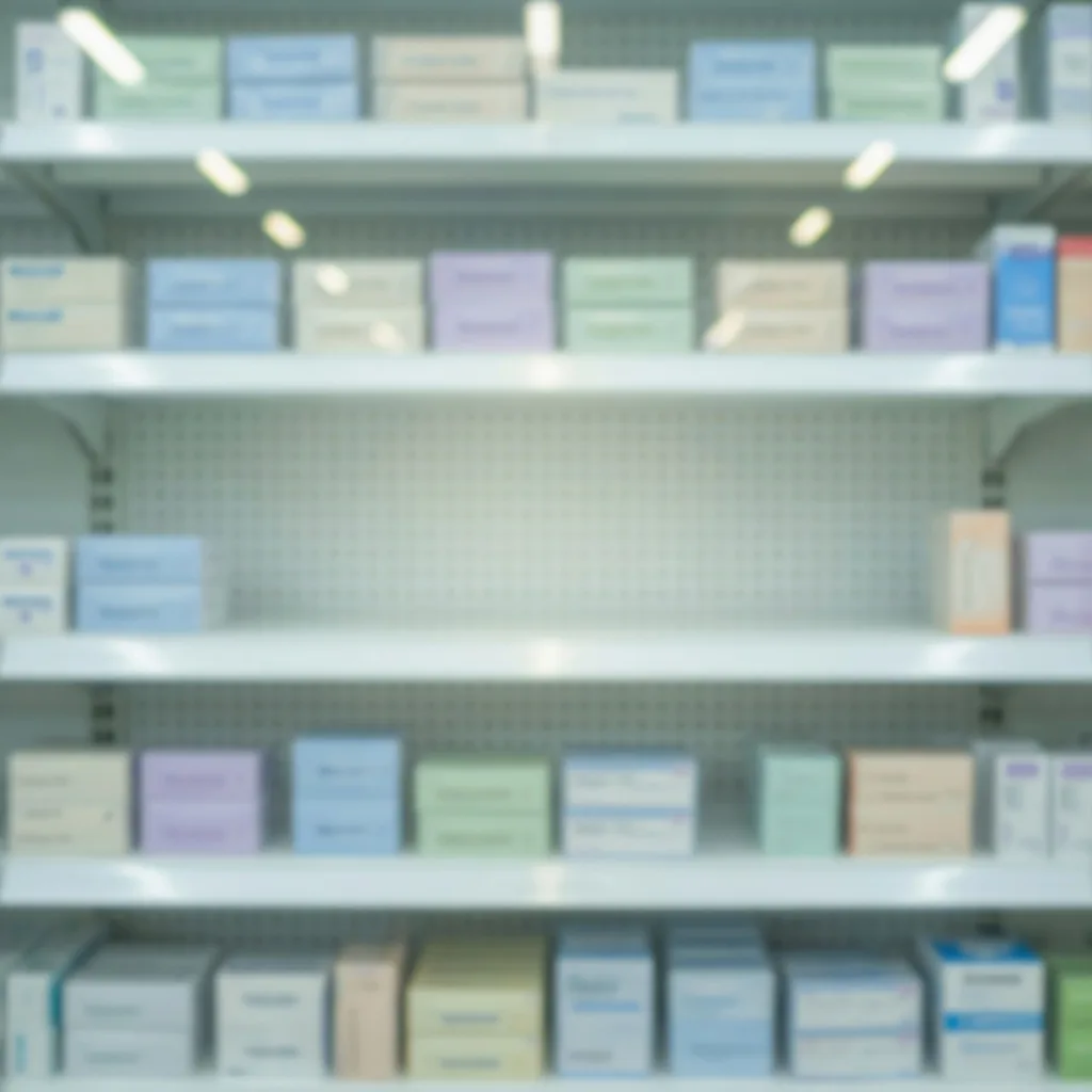 Blurred Pharmacy Shelves (1:1)