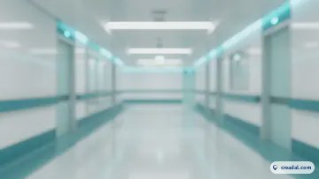 明るい病院の廊下 (16:9)