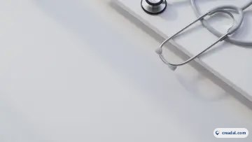 白い机の聴診器 (16:9)