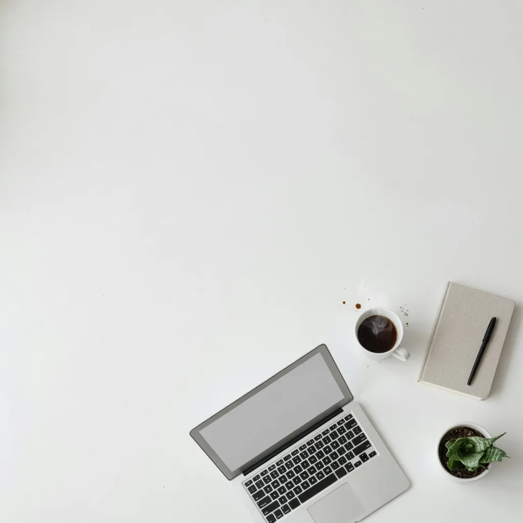 Minimal white office desk (1:1)