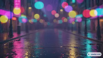 雨のネオン夜景 (16:9)