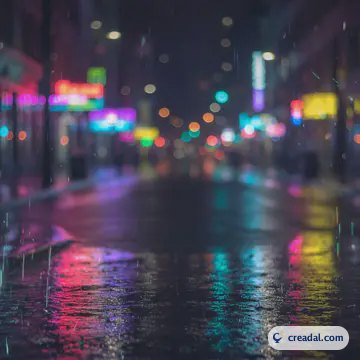雨のネオン夜景 (1:1)