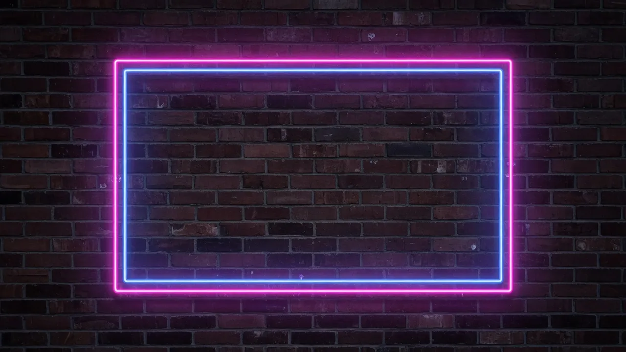 Neon Frame on Brick (16:9)