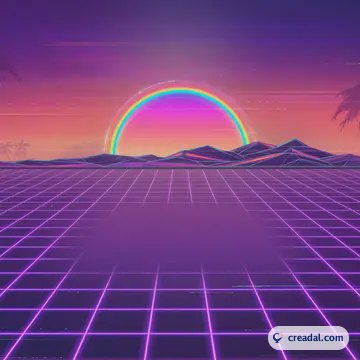 紫ネオンの格子夕日 (1:1)