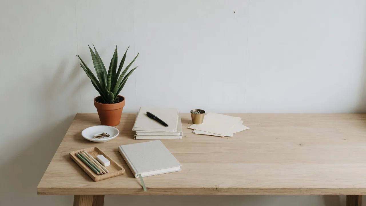 Escritorio de madera (16:9)