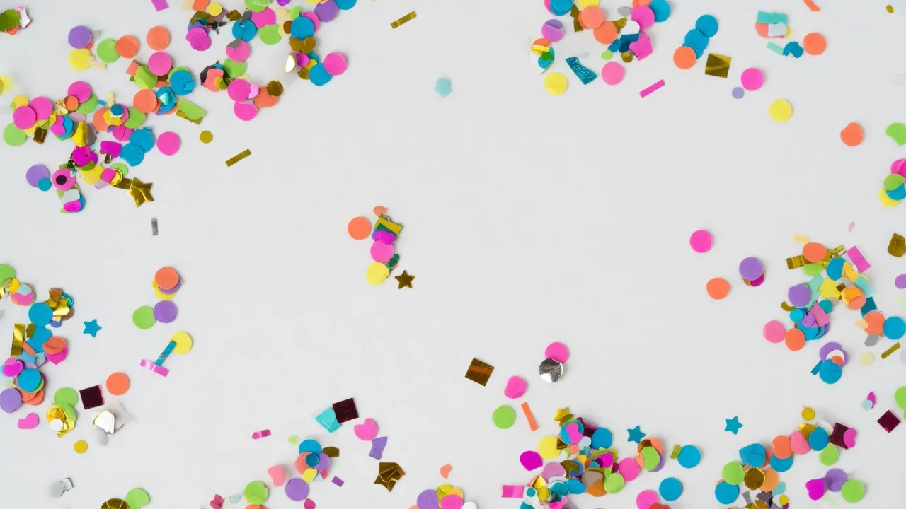 Colorful party confetti (16:9)