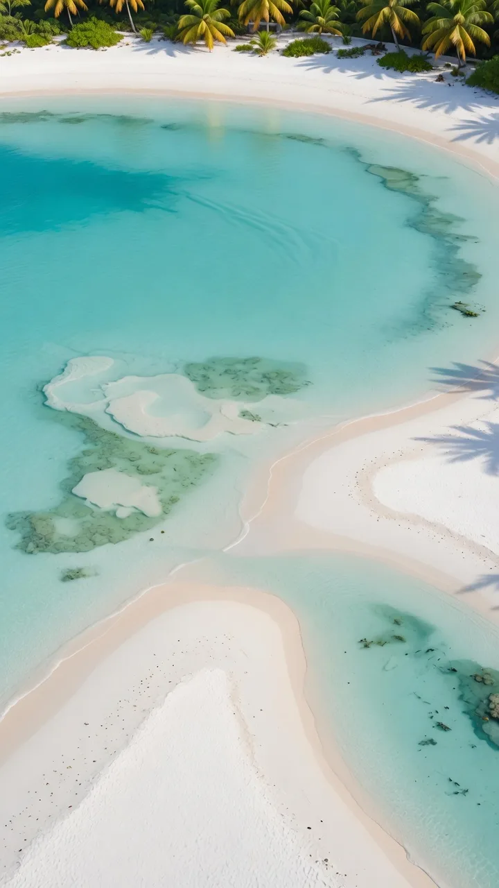 Tropical beach aerial (9:16)