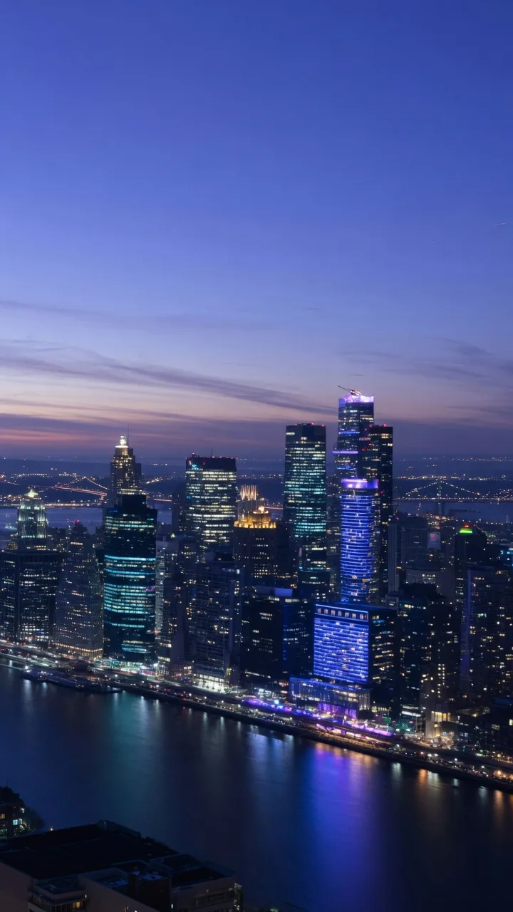 Night city skyline (9:16)