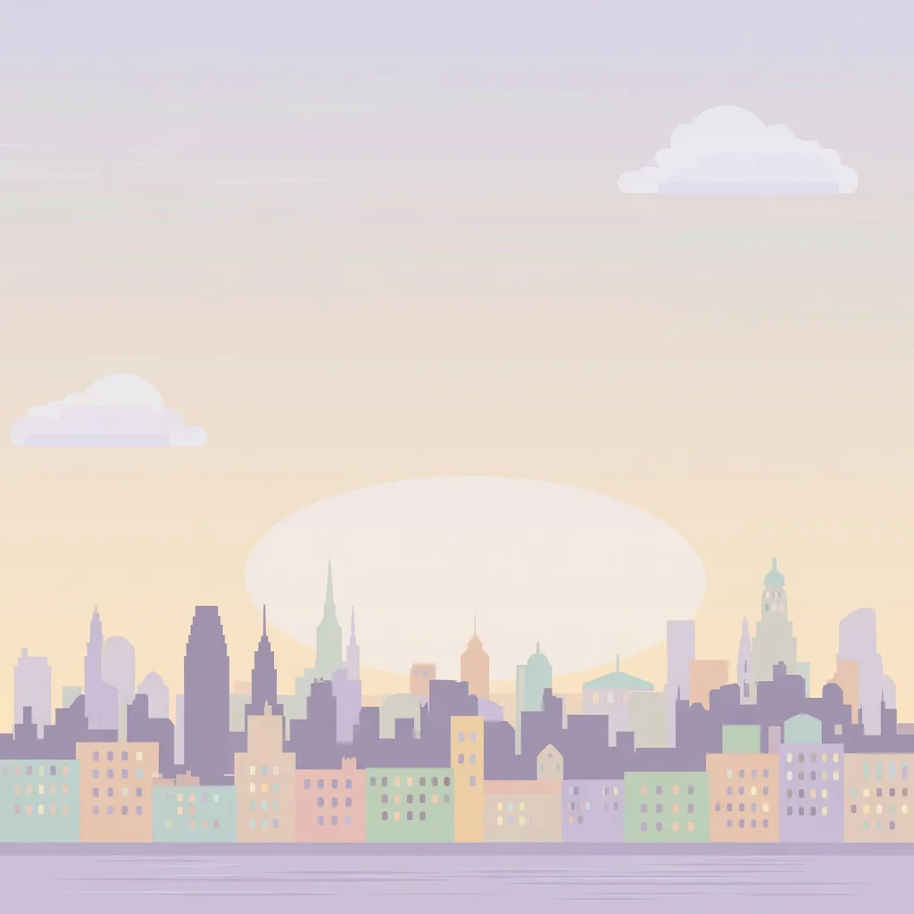Pastel city skyline (1:1)