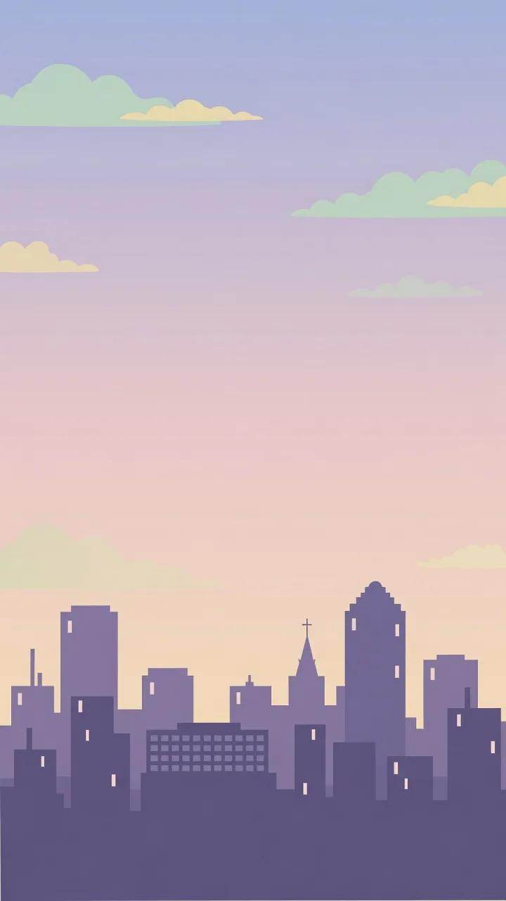 Pastel city skyline (9:16)