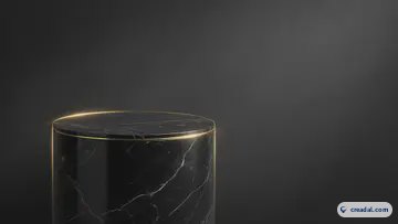Schwarzes Marmorpodest (16:9)