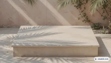 ベージュの石の台座 (16:9)