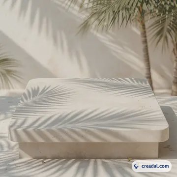 ベージュの石の台座 (1:1)