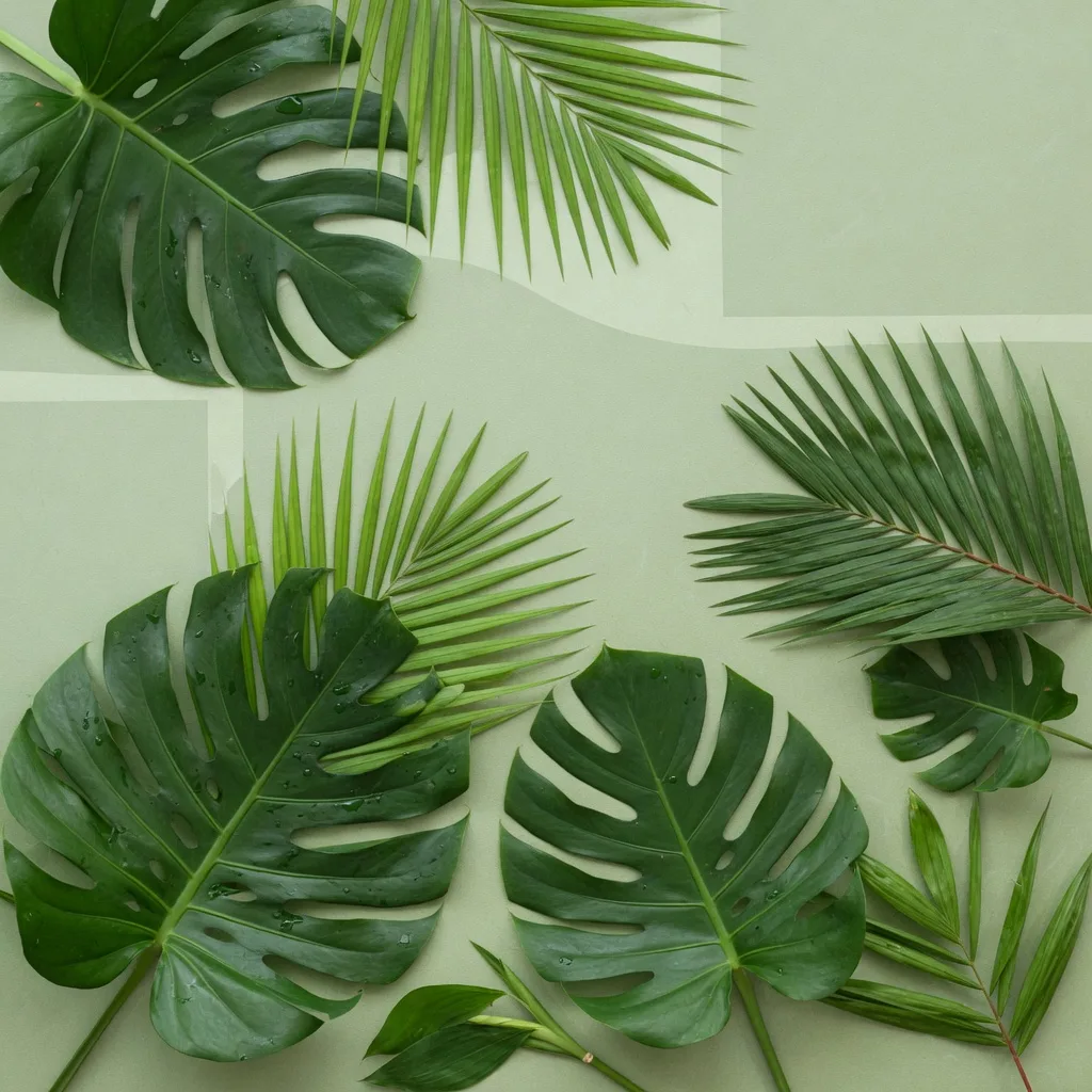 Fresh tropical leaves (1:1)