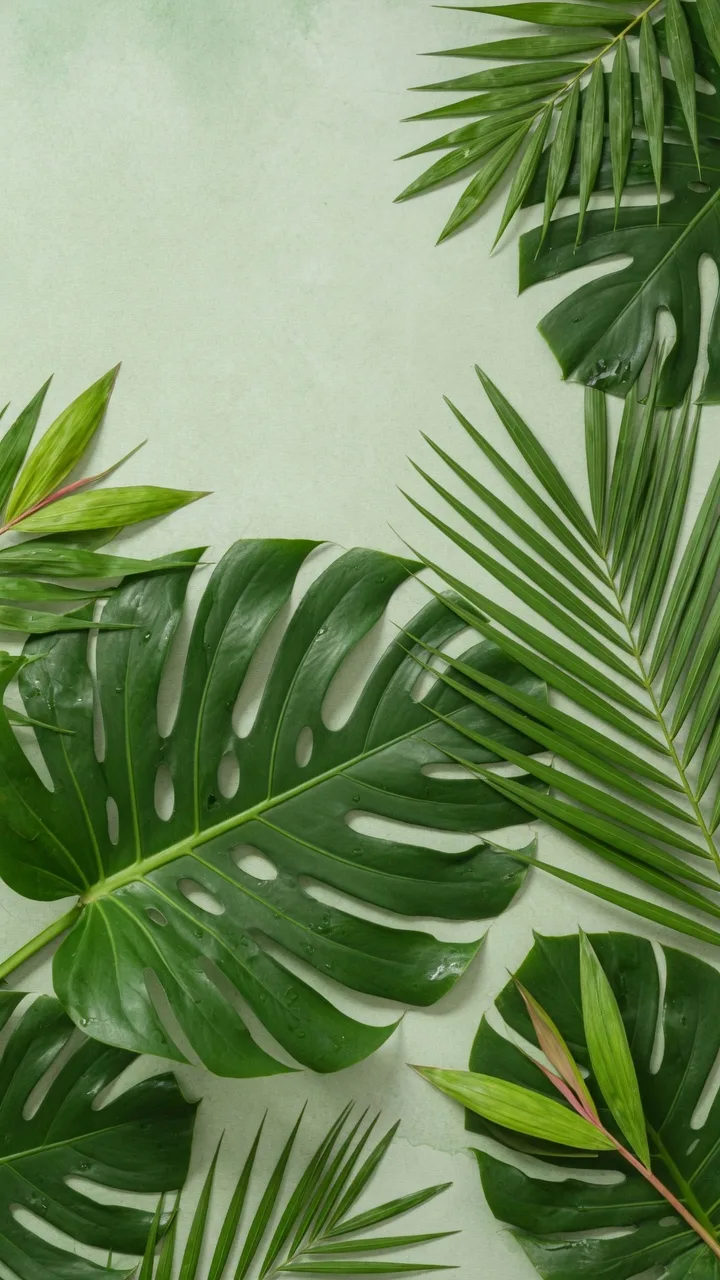 Fresh tropical leaves (9:16)