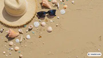 Summer beach flat lay (16:9)
