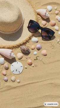 Summer beach flat lay (9:16)