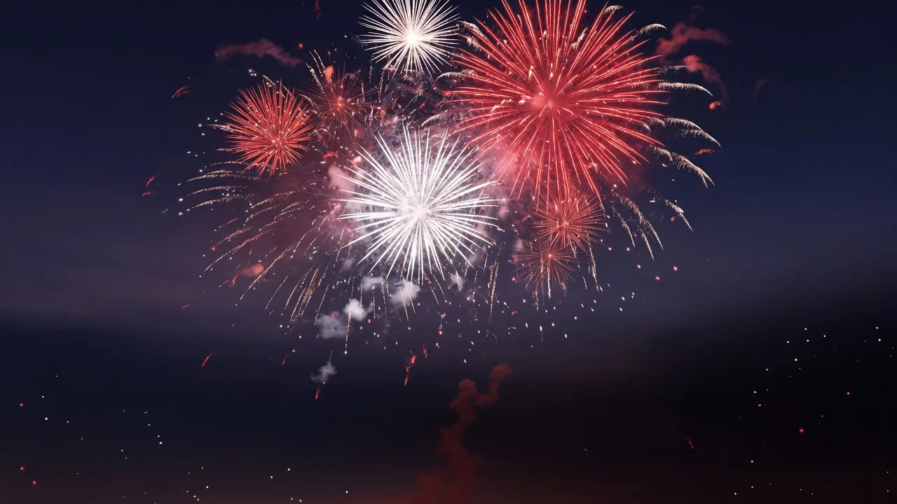 Night sky fireworks (16:9)