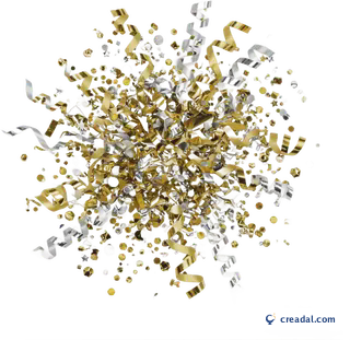 Gold silver confetti