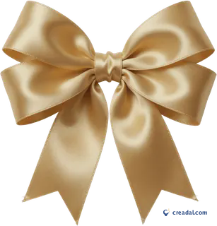 Shiny gold satin bow