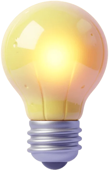 光るアイデア電球