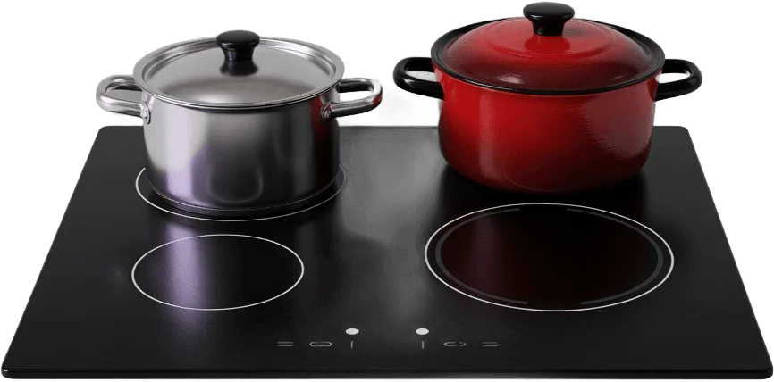 Black induction cooktop
